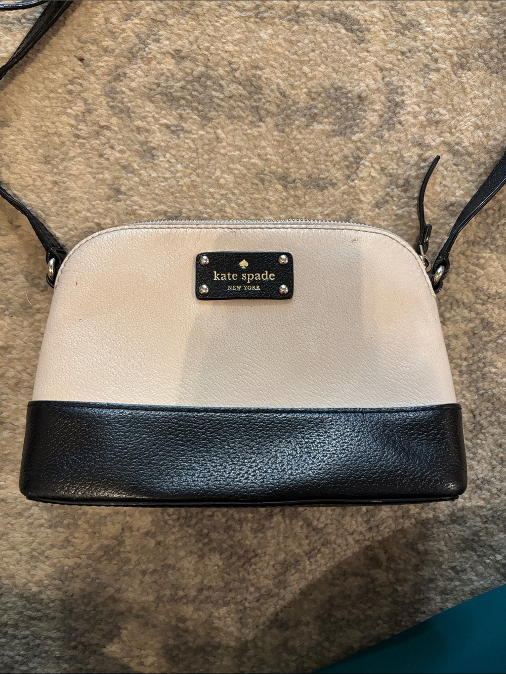 kate spade Two-Tone Cream and Black Crossbody Dome Bag